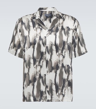 Roberto printed silk bowling shirt