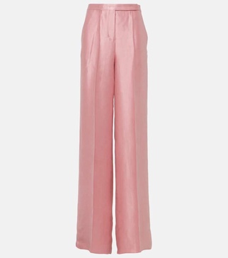 Slouchy Elegance satin wide-leg pants