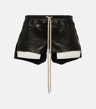 Rick Owens Fog Leather Shorts