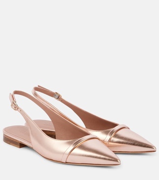 Jama metallic leather slingback ballet flats