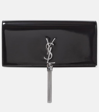 Kate brushed leather clutch w/ tassel