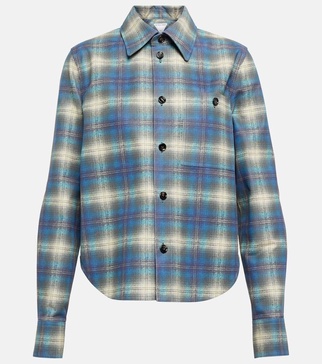 Flannel printed leather shirt