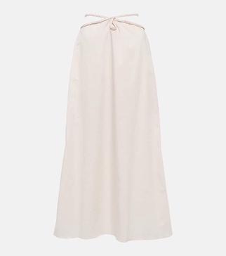 Mother Nature cotton-blend midi skirt