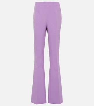 Alexa high-rise flared crêpe pants