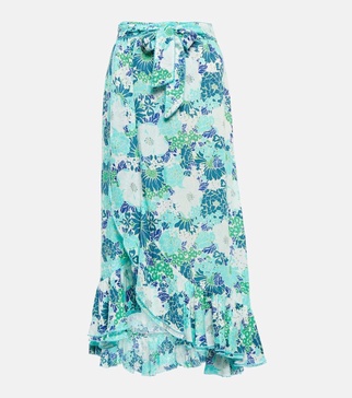 Aude floral midi skirt