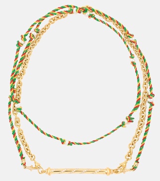 Candy Cane 18kt gold necklace with diamonds 