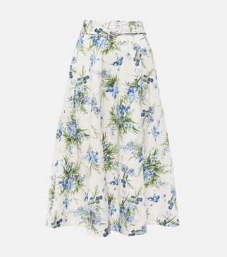 Arwen floral cotton midi skirt