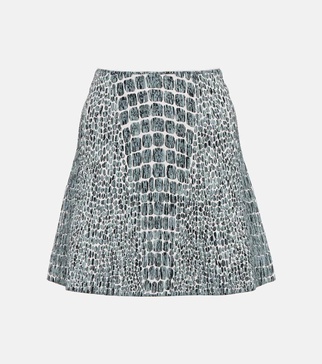 Printed jacquard miniskirt