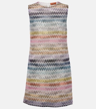 Zigzag lamé mini dress