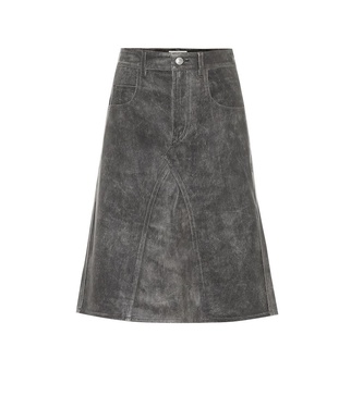 Fiali leather midi skirt