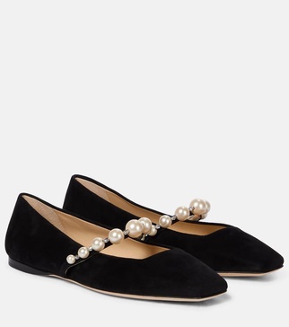 Jimmy Choo Ade Suede Leather Ballet Flats