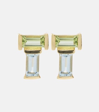 Tu Y Yo 9kt gold earrings with gemstones