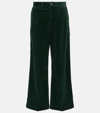 High-rise cotton corduroy wide-leg pants