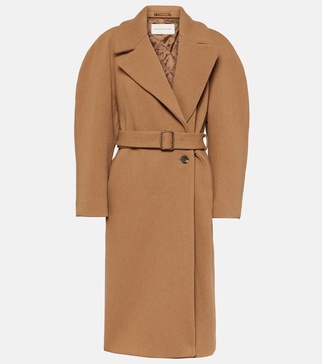 Double-breasted wool coat 