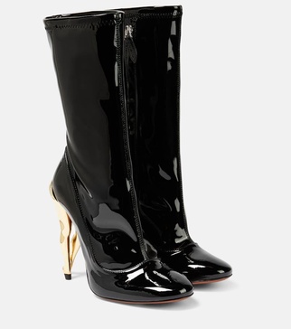 Cabaret faux leather ankle boots