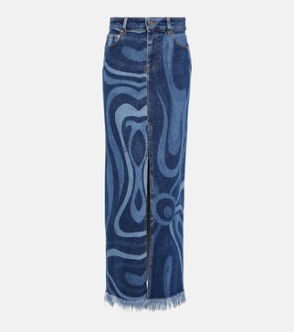 Marmo denim maxi skirt