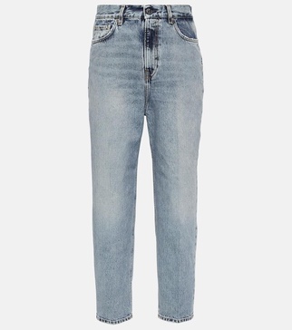 Mid-rise tapered jeans