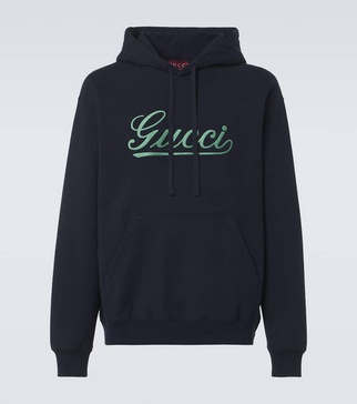 Logo cotton jersey hoodie