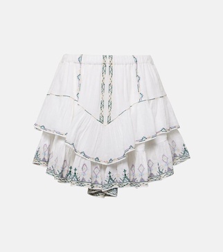 Jocadia ruffled cotton miniskirt