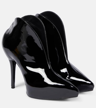 Booties Slick patent leather ankle boots