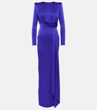 Draped satin gown