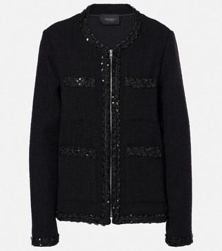 Sequined wool-blend jacket