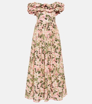 Espliego floral cotton maxi dress