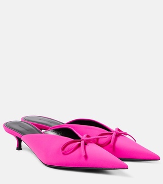 Knife Bow leather-trimmed pumps