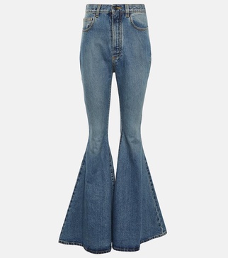 High-rise flared jeans