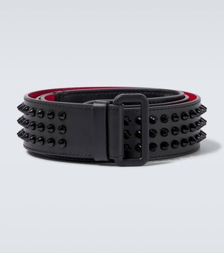 Loubi spiked leather belt