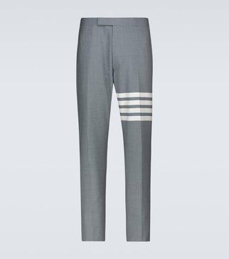 4-Bar wool suiting pants