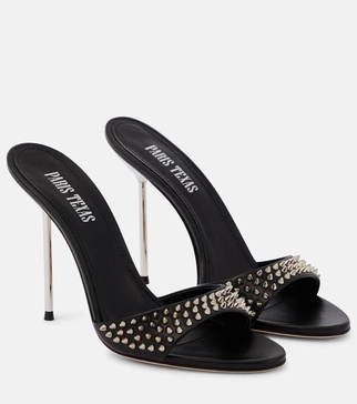 Lidia embellished leather mules