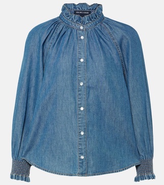 Calisto ruched denim shirt