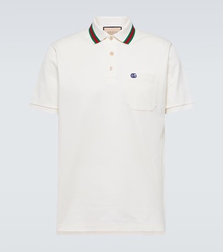 Double G cotton-blend piqué polo shirt