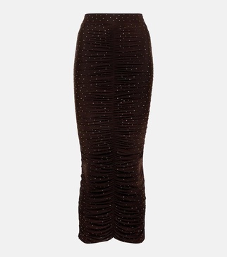 Haisley embellished jersey midi skirt