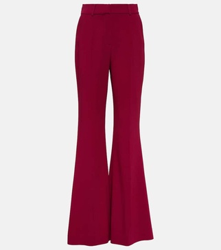 High-rise crêpe flared pants