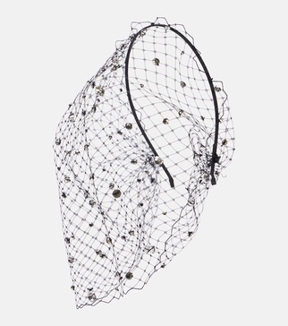 Stella embellished fishnet headband