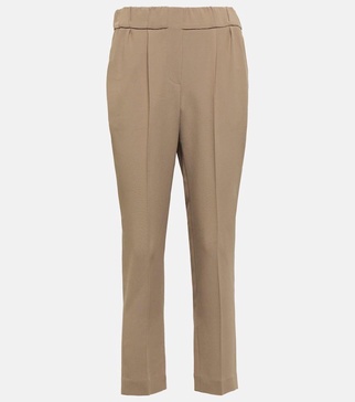 Crepe slim pants