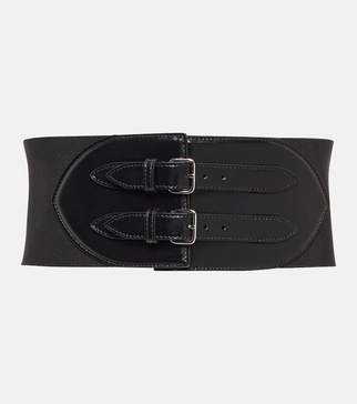 Buckled leather corset belt