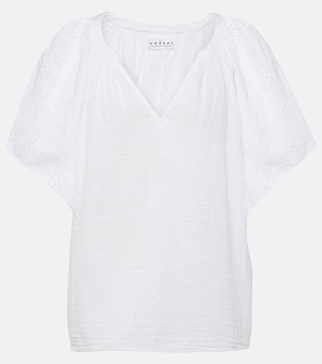 Tish embroidered cotton top