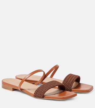 Frida leather-trimmed sandals