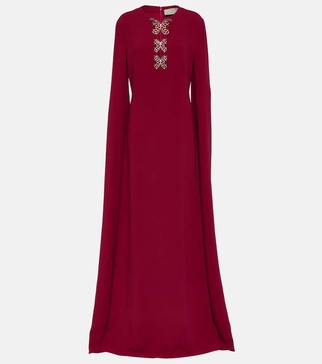 Embellished crêpe gown