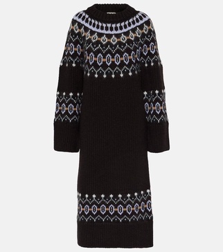 Rivka Fair Isle cashmere-blend midi dress