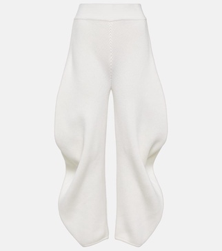 High-rise knit barrel-leg pants