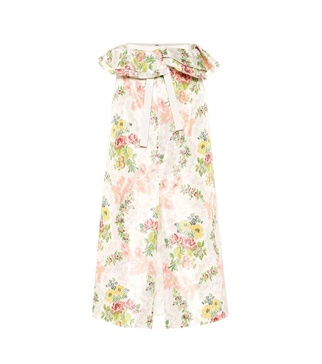 Peplum floral silk-blend skirt