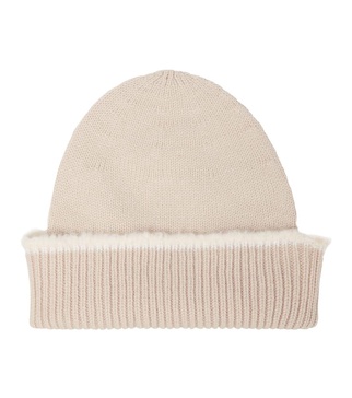 Ribbed-knit cashmere beanie