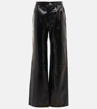 Paloma high-rise wide-leg leather pants