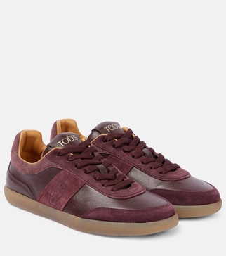 Tabs suede-trimmed leather sneakers