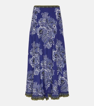 bandana-print maxi silk skirt