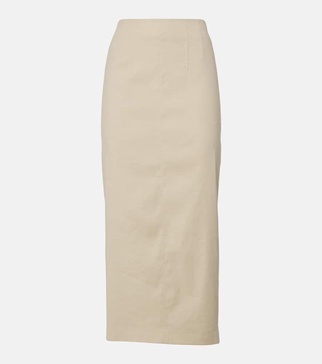 Kimpton linen-blend midi skirt